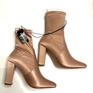 Express rose gold booties